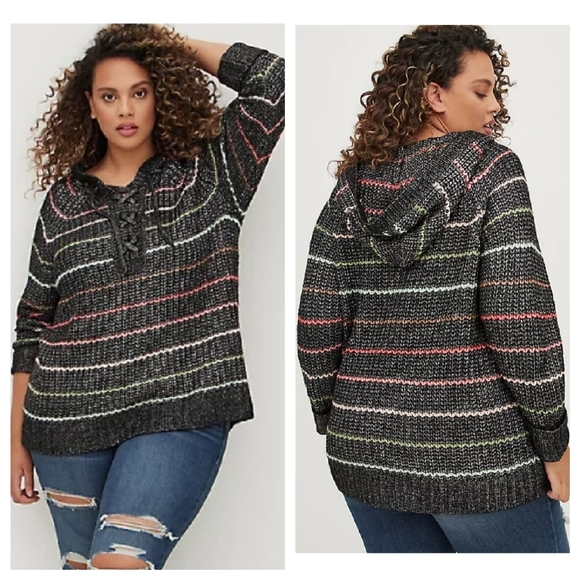 Multi Striped Hoodie Sweater - Picture 1 of 5
